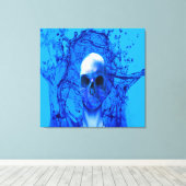 エイリアンの青い頭蓋骨 キャンバスプリント (インサイチュ (ウッドフロア))