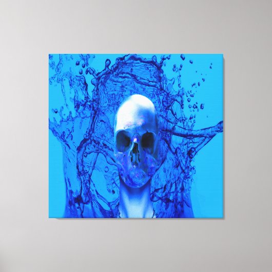 エイリアンの青い頭蓋骨 キャンバスプリント (正面)