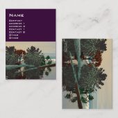 エイリアンの風景、木とラグーンSF紫 名刺 (正面/裏面)