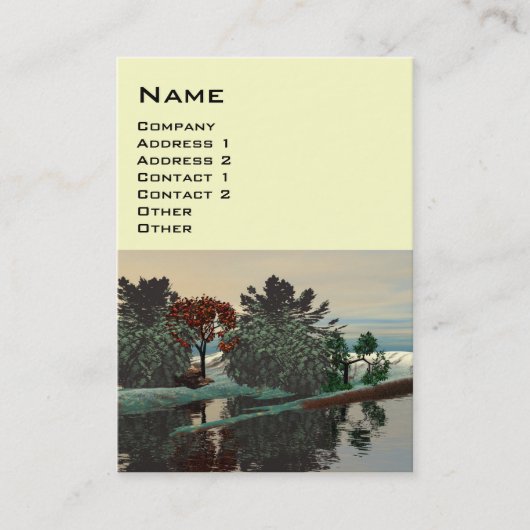 エイリアンの風景、木のラグーンHYPERION Sci Fiクリーム 名刺 (正面)