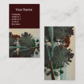 エイリアンの風景、木のラグーンHYPERION Sci Fiブラウン 名刺 (正面/裏面)