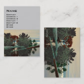 エイリアンの風景、木のラグーンHYPERION Sci Fi灰色 名刺 (正面/裏面)