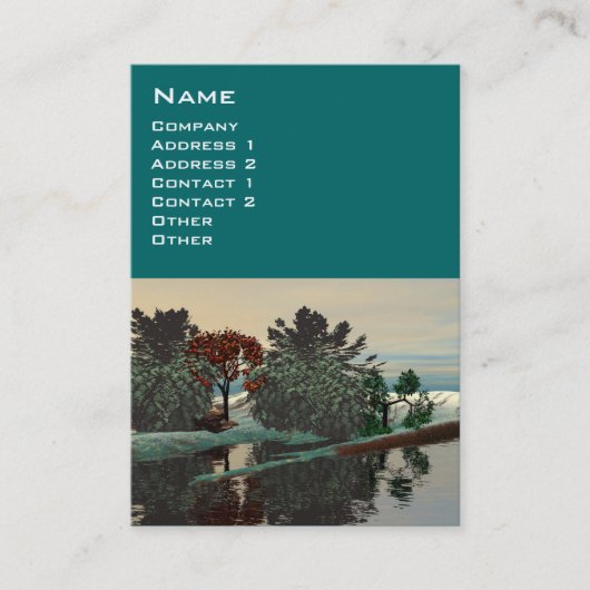 エイリアンの風景、木のラグーンHYPERION Sci Fi緑 名刺 (正面)