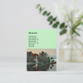 エイリアンの風景、木のラグーンHYPERION Sci Fi緑 名刺 (スタンド正面)