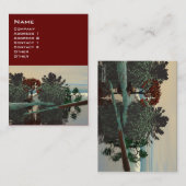 エイリアンの風景、木のラグーンHYPERION Sci Fi赤 名刺 (正面/裏面)