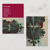 エイリアンの風景、木のラグーンHYPERION Sci Fi赤 名刺 (正面/裏面)