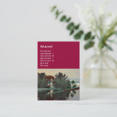 エイリアンの風景、木のラグーンHYPERION Sci Fi赤 名刺 (スタンド正面)