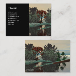 エイリアンの風景、木のラグーンHYPERION Sci Fi黒 名刺