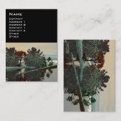 エイリアンの風景、木のラグーンHYPERION Sci Fi黒 名刺 (正面/裏面)