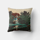 エイリアンの風景、木、ラグーン ハイパーイオン サイエンス フィクション クッション (裏面)