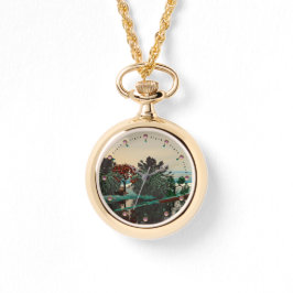 エイリアンの風景、木、ラグーンHYPERION Sci Fi 腕時計