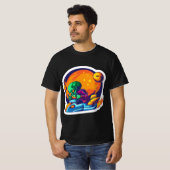 エイリアンは宇宙船のシールで戦争する準備ができている Tシャツ (正面フル)