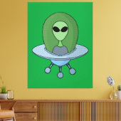 エイリアンは小さな宇宙船で キャンバスプリント (インサイチュ (リビング))