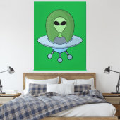 エイリアンは小さな宇宙船で キャンバスプリント (インサイチュ (寝室))