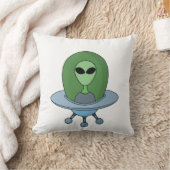 エイリアンは小さな宇宙船で クッション (ブランケット)