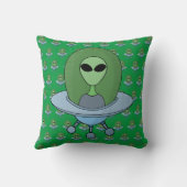 エイリアンは小さな宇宙船で クッション (裏面)