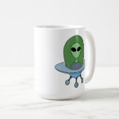 エイリアンは小さな宇宙船で コーヒーマグカップ (正面右)