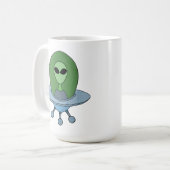 エイリアンは小さな宇宙船で コーヒーマグカップ (正面左)