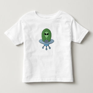 エイリアンは小さな宇宙船で トドラーTシャツ