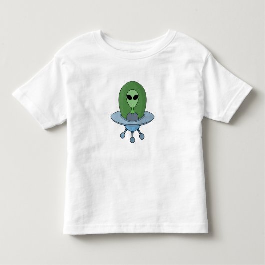 エイリアンは小さな宇宙船で トドラーTシャツ (正面)