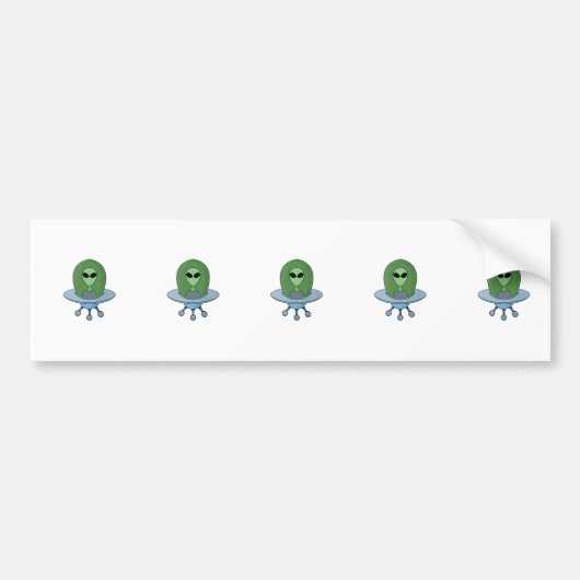 エイリアンは小さな宇宙船で バンパーステッカー (正面)