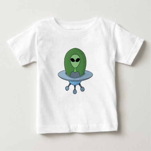 エイリアンは小さな宇宙船で ベビーTシャツ (正面)