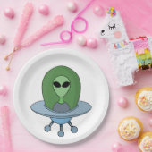 エイリアンは小さな宇宙船で ペーパープレート (パーティー)