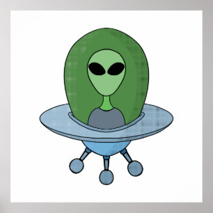 エイリアンは小さな宇宙船で ポスター
