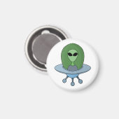 エイリアンは小さな宇宙船で マグネット (正面/裏面)