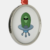 エイリアンは小さな宇宙船で メタルオーナメント (右)