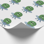 エイリアンは小さな宇宙船で ラッピングペーパー (角)