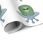 エイリアンは小さな宇宙船で ラッピングペーパー (ロールコーナー)