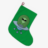 エイリアンは小さな宇宙船で ラージクリスマスストッキング (正面 (吊り時))