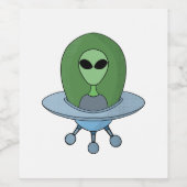 エイリアンは小さな宇宙船で ワインラベル (シングルラベル)