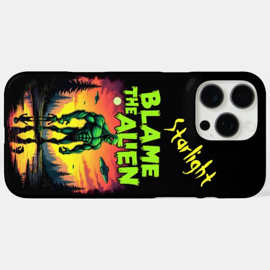 エイリアンは神秘的な夕日の下で非難される Case-Mate iPhoneケース (裏面 (横))