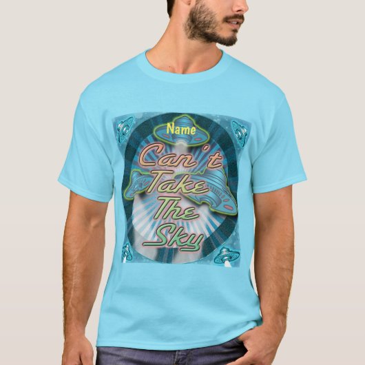 エイリアンは空を占領できない宇宙船 Tシャツ (正面)