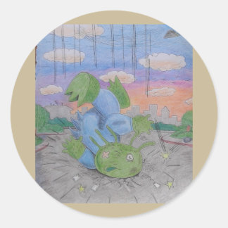 エイリアンはUFOから墜落し飛んでいるたソーサー・ロズウェル ラウンドシール