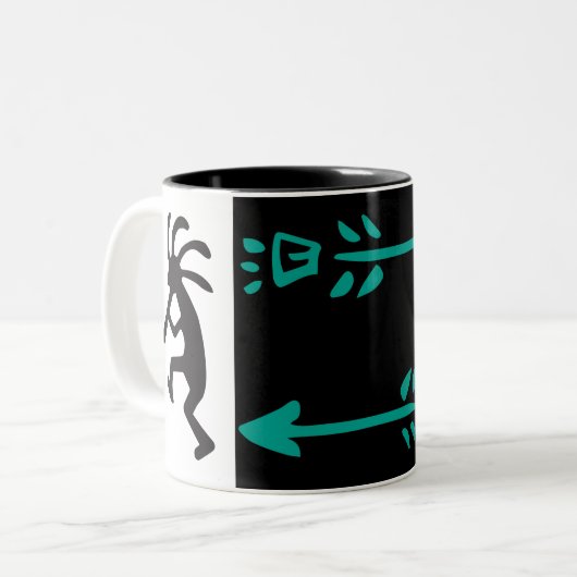 エイリアンまたはライフ型枠砂漠ココペリツートーンコーヒー ツートーンマグカップ (正面左)