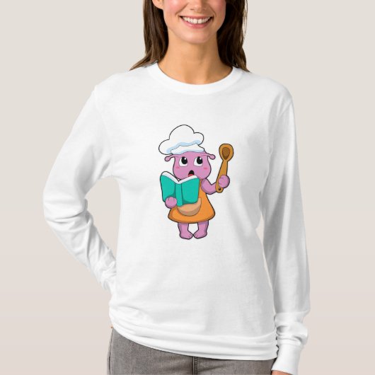 エイリアンをクックブックと調理師として Tシャツ (正面)