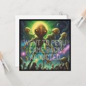 エイリアンをテーマにした誕生日パーティー招待状 カード (正面/裏面インサイチュ)