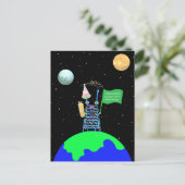 エイリアンをテーマにしたJo Images社のクリスマスポストカード ポストカード (スタンド正面)