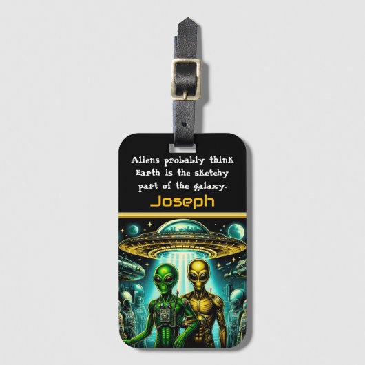 エイリアンアットエリア51 Night Sky ラゲッジタグ (正面縦)