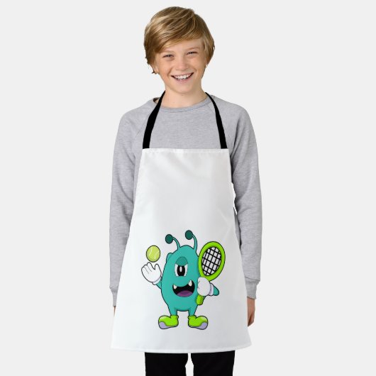 エイリアンアットテニスラケット エプロン (着用した状態)