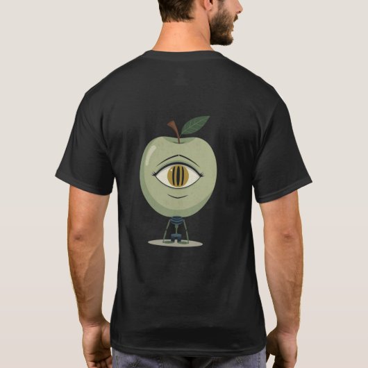 エイリアンアップル - かわいい変わった果物のキャラクターアート Tシャツ (裏面)