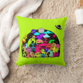 エイリアンアニメの生き物と宇宙テーマ クッション (ブランケット)