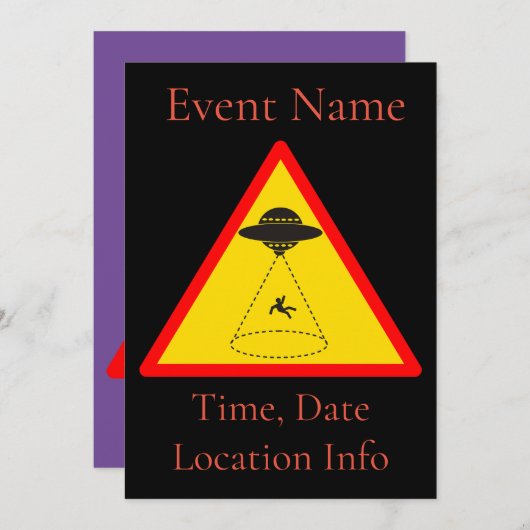 エイリアンアブダクションUFO Thunder_Cove 招待状 (正面/裏面)