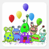 エイリアンアート*パーティーとエイリアン スクエアシール (正面)