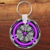 エイリアンアート – パープルネオン キーホルダー (正面)