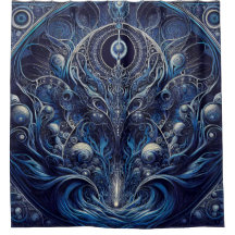 エイリアンアールヌーボーシャワーカーテン