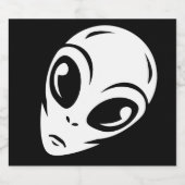 エイリアンイラストレーションにおける版木、銅版、版画ヘッドのスタイル スパークリングワインラベル (シングルラベル)